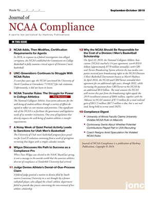 Sample Issue of Journal of NCAA Compliance